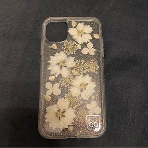 ROQQ flower glitter phone case